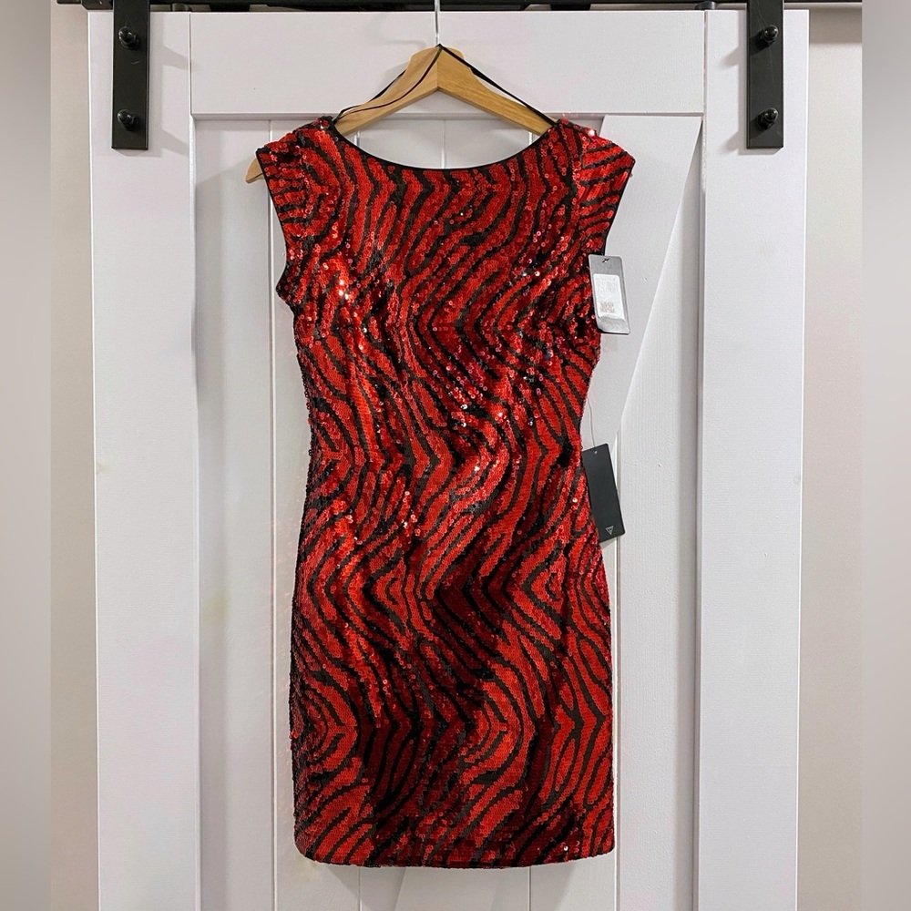 GUESS, Red Sequin Dress NWT, size 2